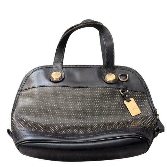 Vintage Dooney & Bourke Cabriolet Zip Satchel Black Leather - Picture 2 of 7